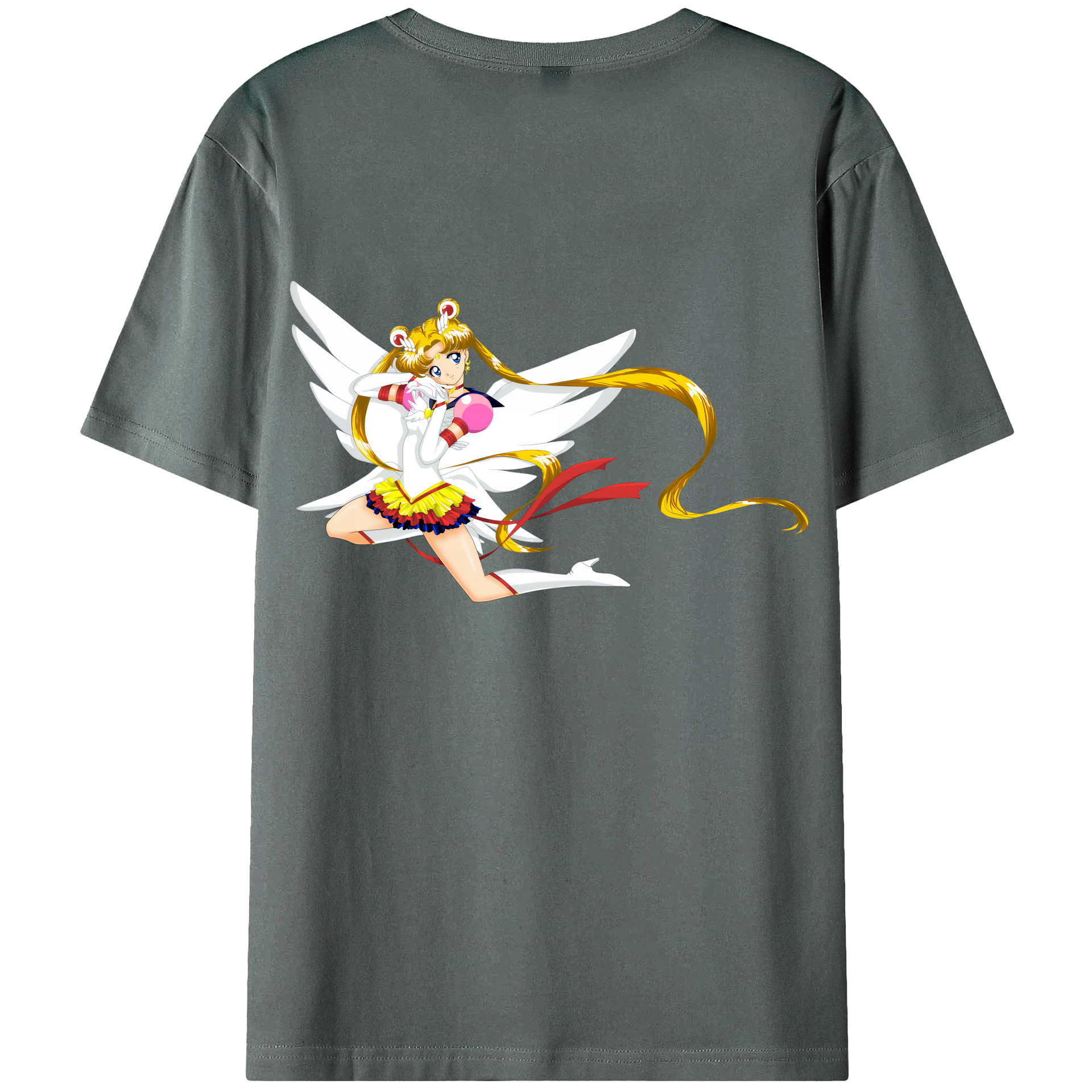（画像用） 美少女戦士セーラームーン 月野 うさぎ つきの うさぎ Sailor Moon Tsukino Usagi 綿100％ メンズ半袖Tシャツ（バックプリント） 通気性